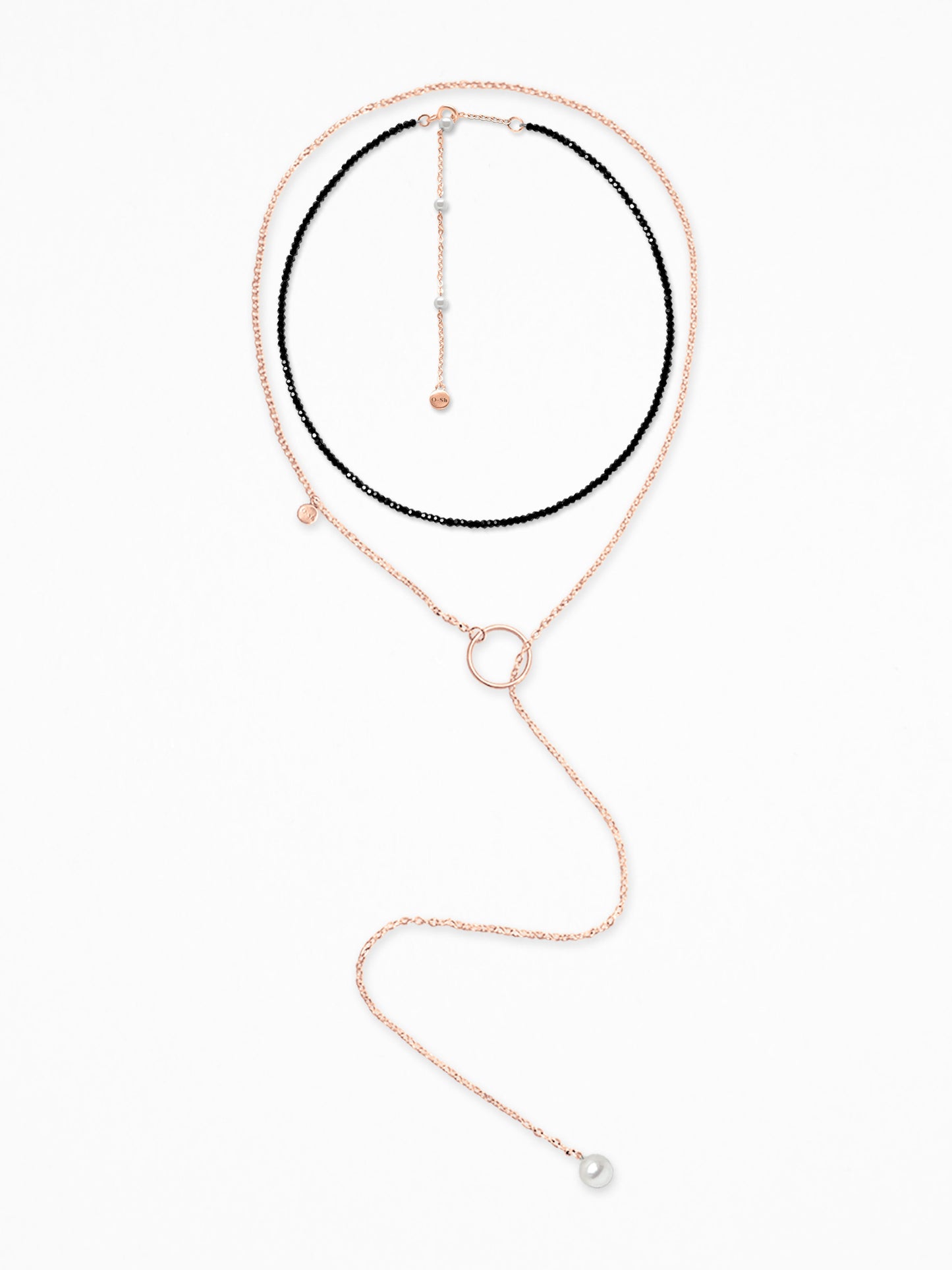 "TWIQUE" NECK SET ROSE-GOLD VERMEIL