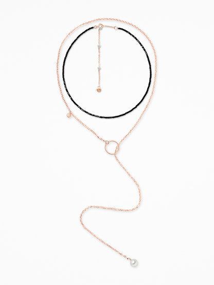 "TWIQUE" NECK SET ROSE-GOLD VERMEIL