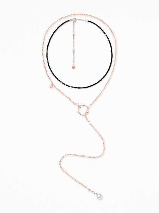 "TWIQUE" NECK SET ROSE-GOLD VERMEIL