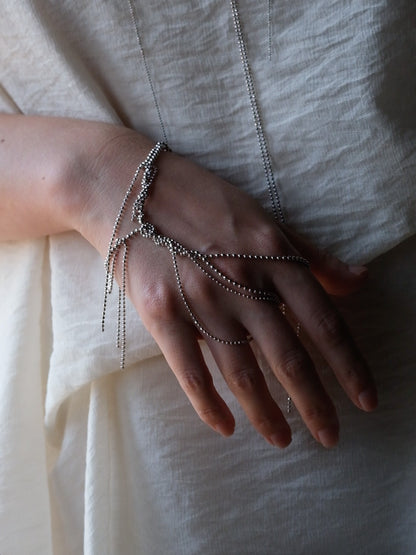 "RIPPED-CHAIN" EAR SET SILVER