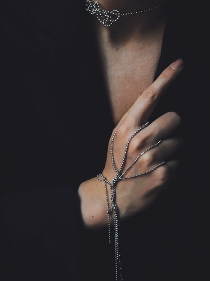 "RIPPED-CHAIN" EAR SET SILVER