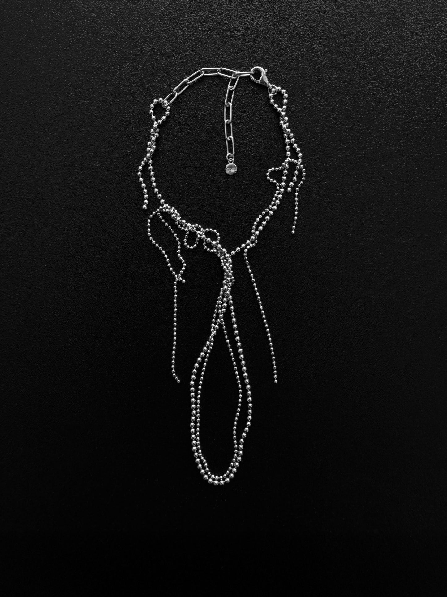 "RIPPED-CHAIN" EAR SET SILVER