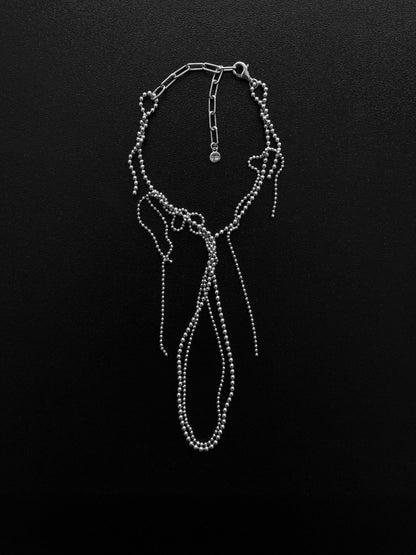 "RIPPED-CHAIN" EAR SET SILVER