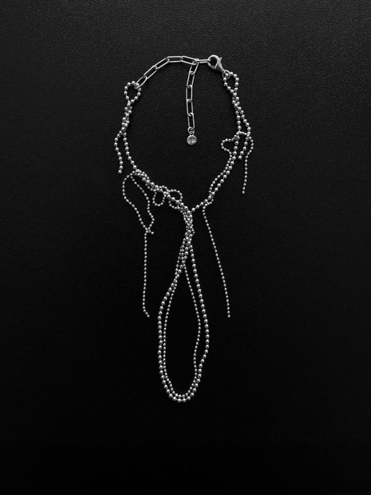 "RIPPED-CHAIN" EAR SET SILVER