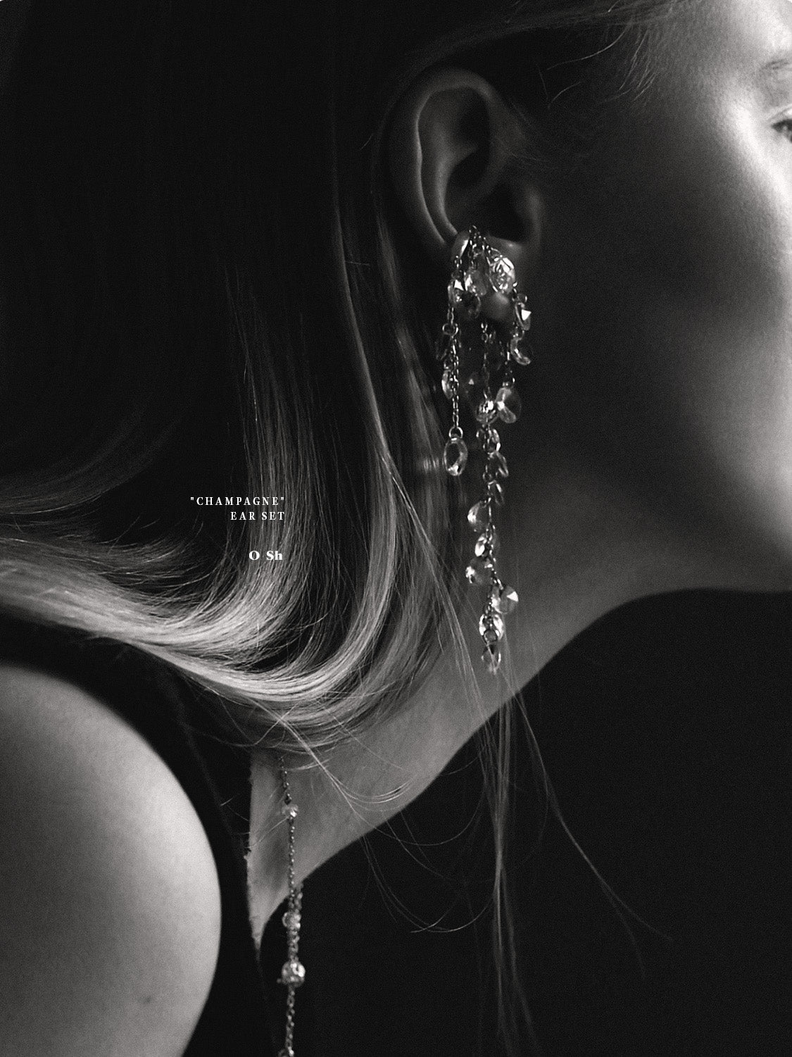 "CHAMPAGNE" EAR SET SILVER