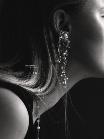 "CHAMPAGNE" EAR SET SILVER