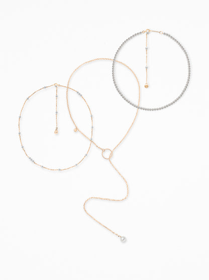 "ETHERA + PEARL CHOKER" NECK SET VERMEIL