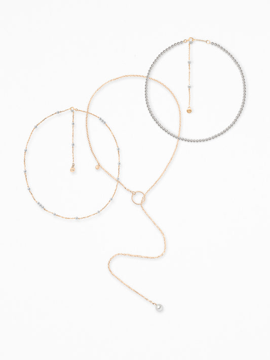 "ETHERA + PEARL CHOKER" NECK SET VERMEIL