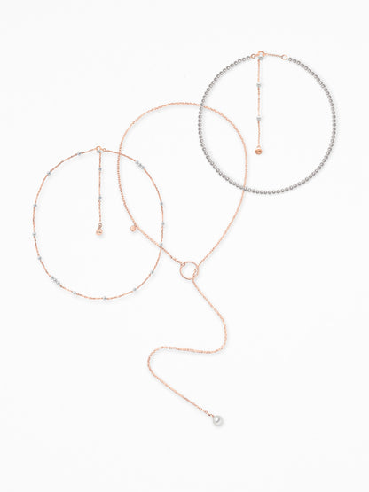"ETHERA + PEARL CHOKER" NECK SET VERMEIL