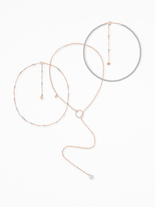 "ETHERA + PEARL CHOKER" NECK SET VERMEIL