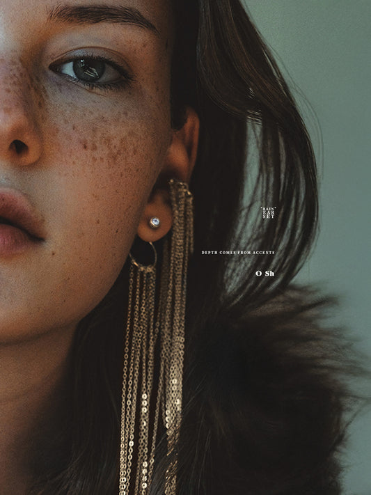 "RAIN" EAR SET VERMEIL