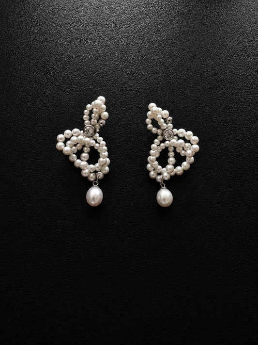 "LACE" EARRINGS SILVER