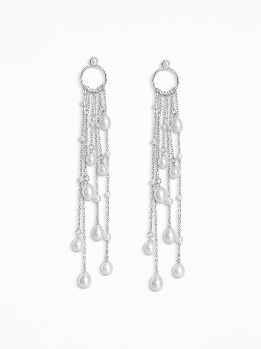 "LARMES DE PERLES" O-EARRINGS SILVER