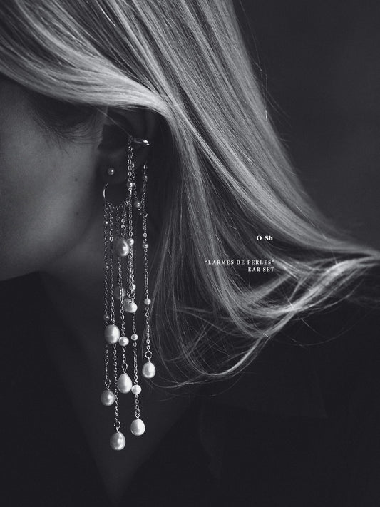 "LARMES DE PERLES" O-EARRINGS SILVER