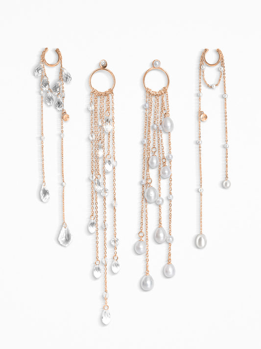 "DUO DE LARMES" EAR SET SILVER