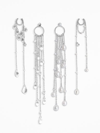 "DUO DE LARMES" EAR SET SILVER