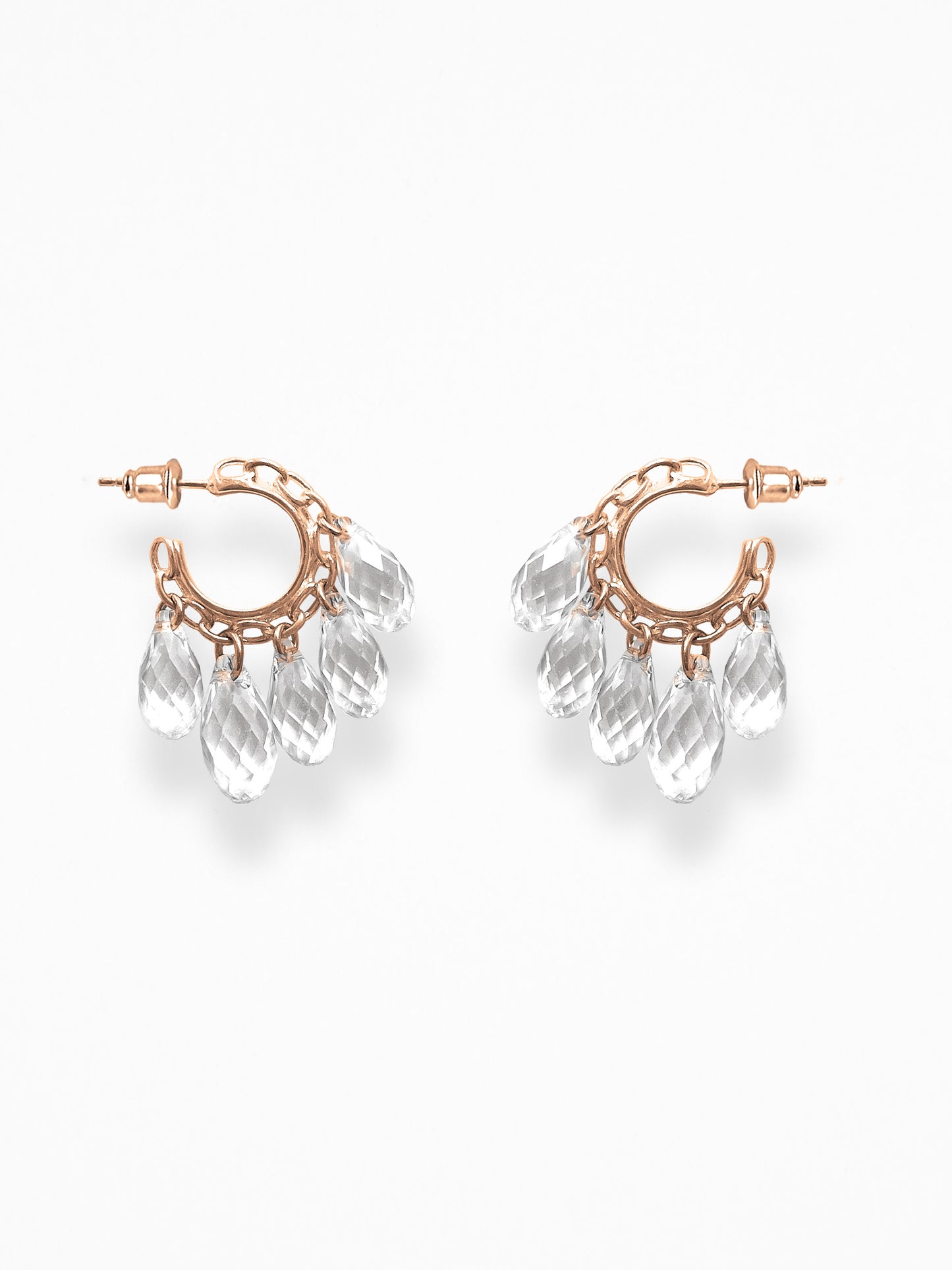 "NAKED CRYSTALS" EAR SET VERMEIL