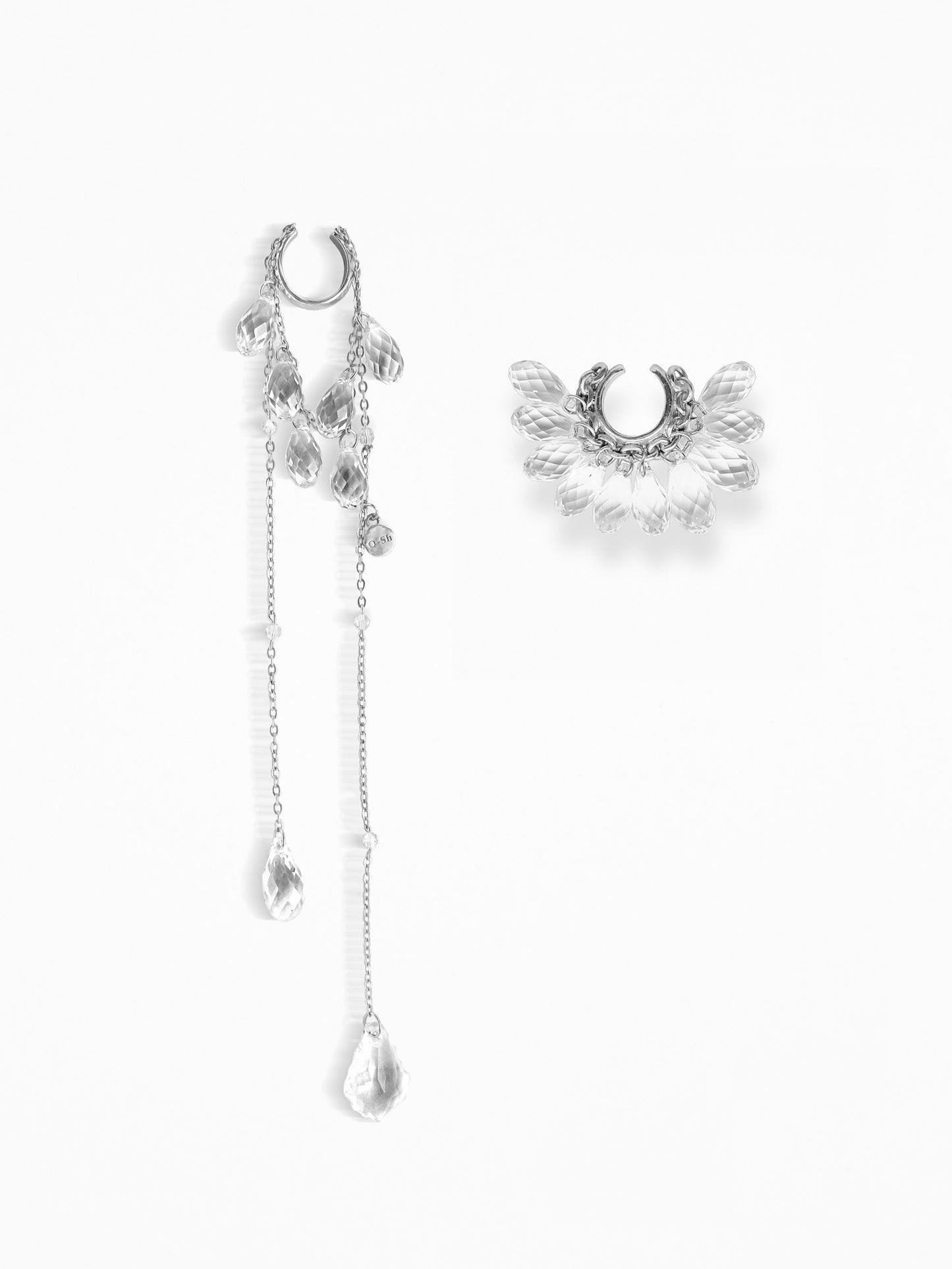 "NAKED CRYSTALS" EAR CUFF SILVER