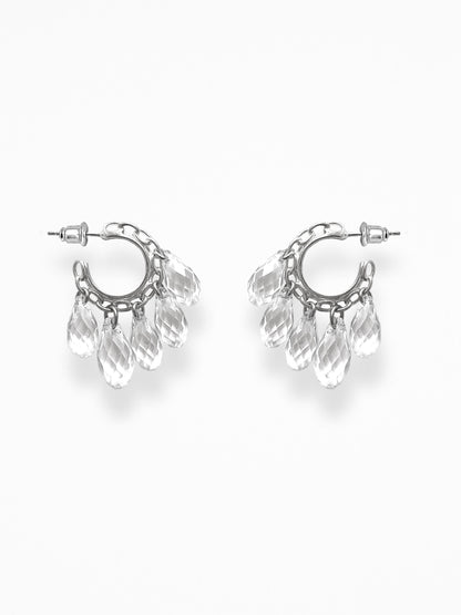 "NAKED CRYSTALS" EAR SET SILVER