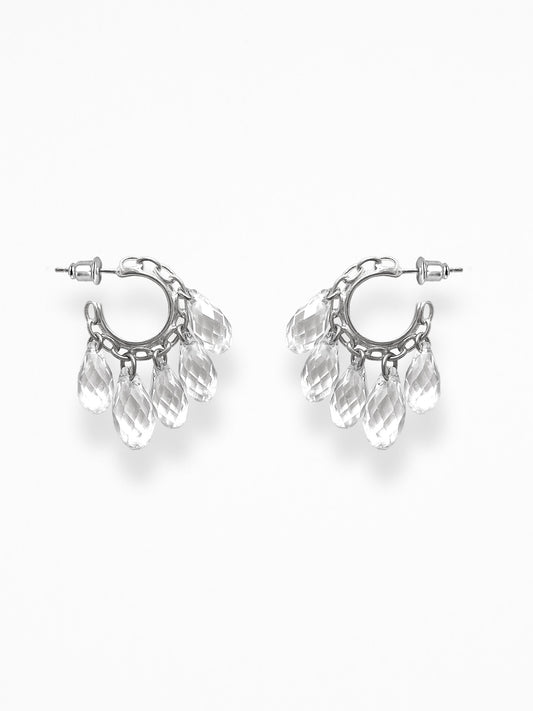 "NAKED CRYSTALS" EAR CUFF SILVER