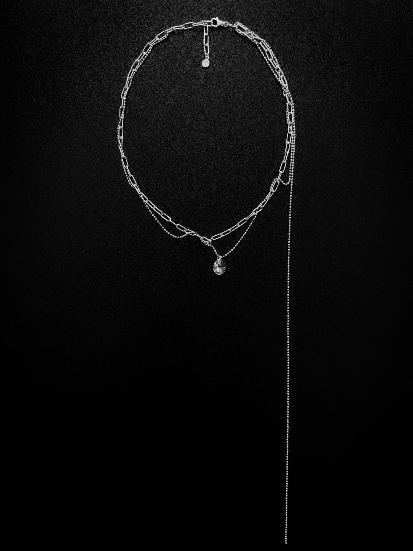 "RIPPED-CHAIN" EAR SET SILVER