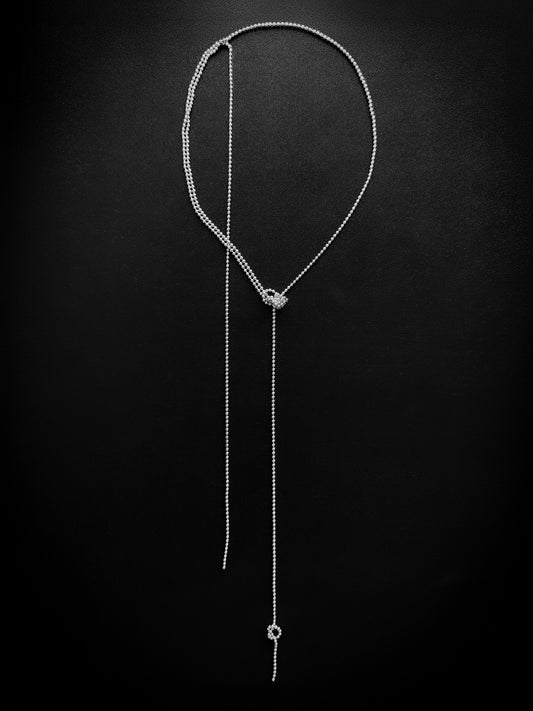 "VV TIE" NECKLACE SILVER