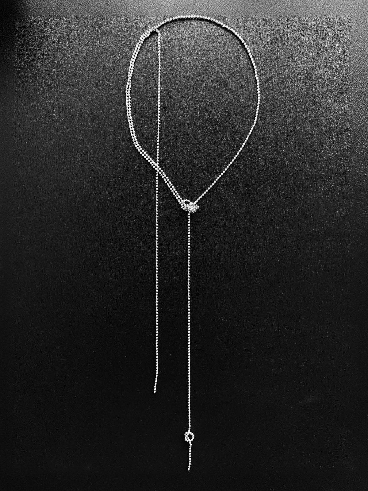 "VV TIE" NECKLACE SILVER
