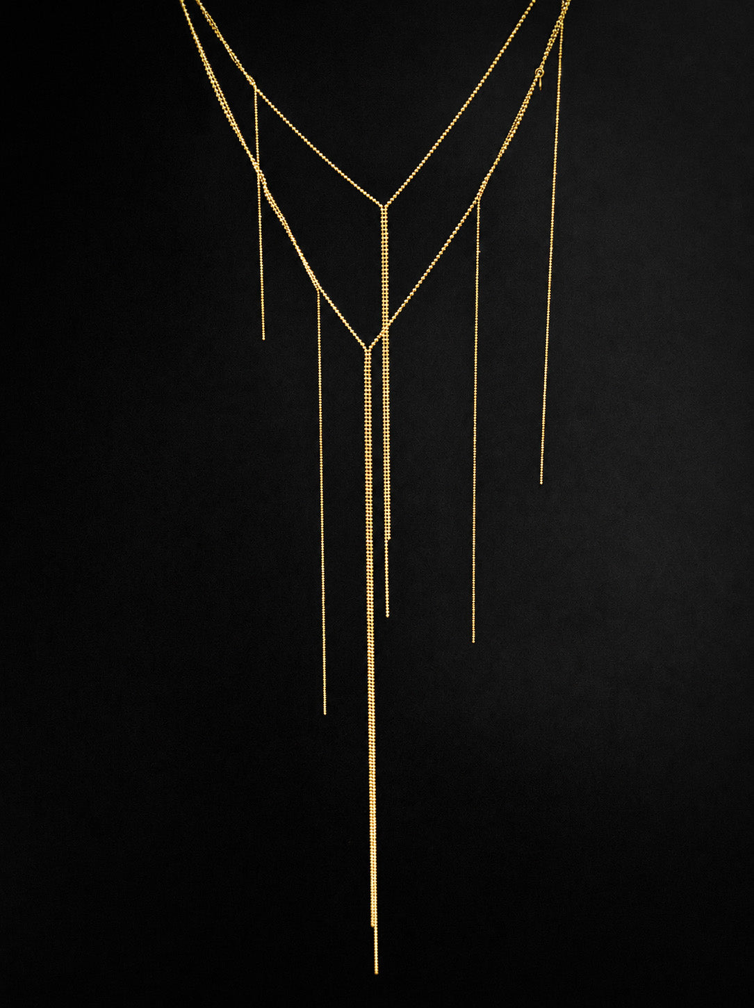 "RIPPED-CHAIN" EAR SET VERMEIL