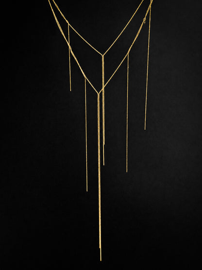 "RIPPED-CHAIN" EAR SET VERMEIL