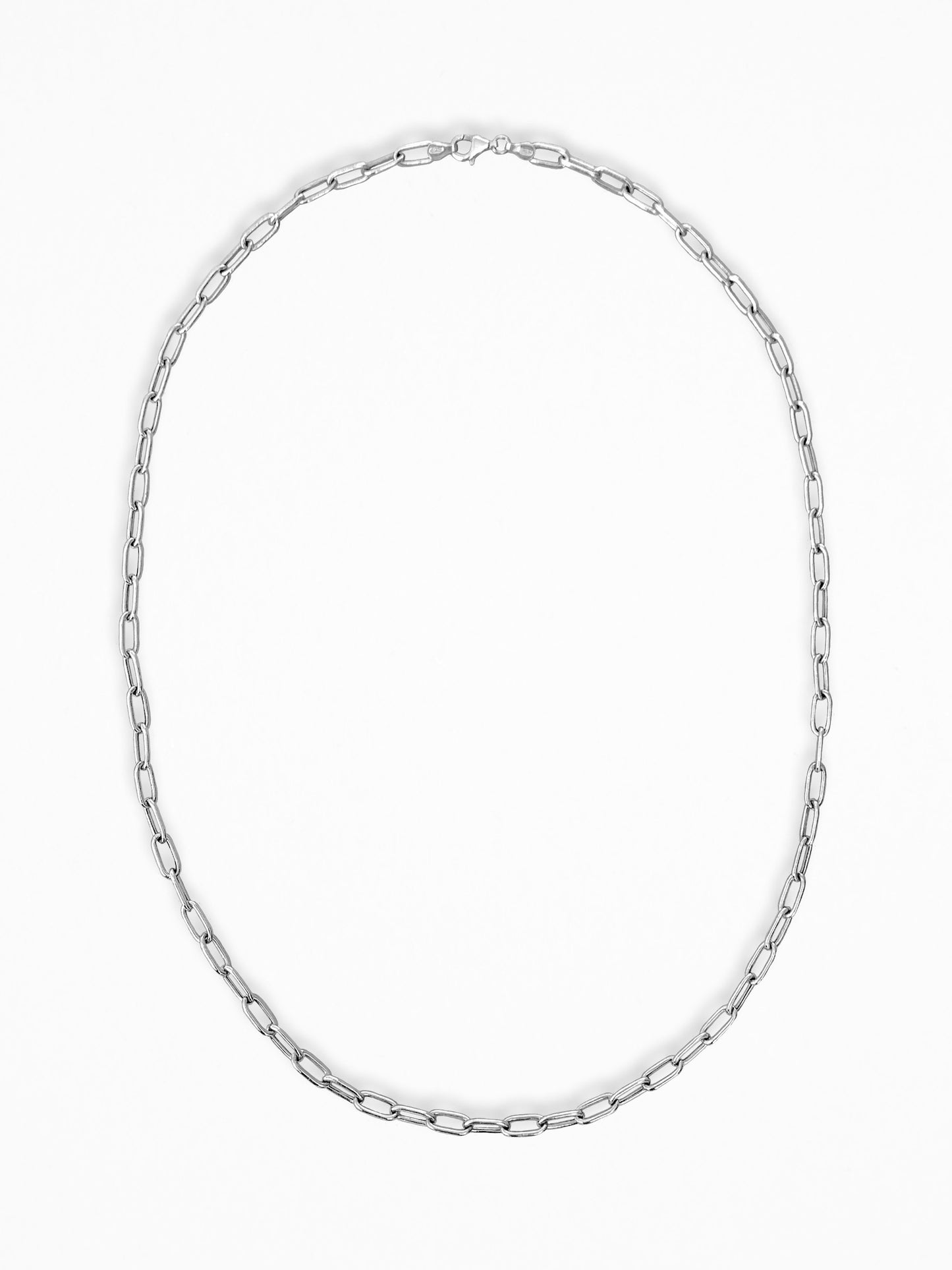 RECTANGULAR CHAIN NECKLACE SILVER