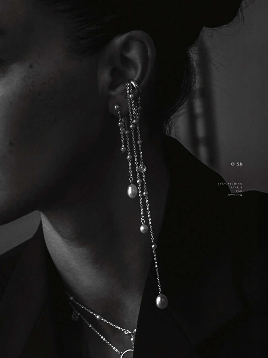 "NETIQUE" EAR SET SILVER