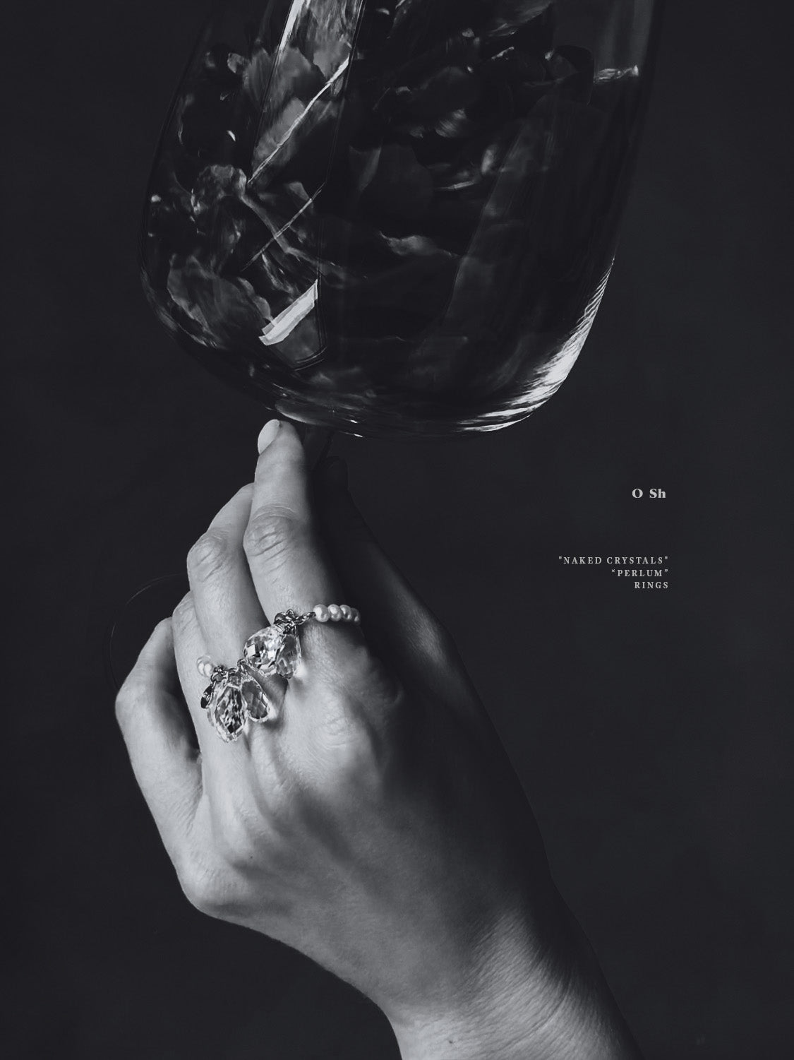 "NAKED CRYSTALS" "PEARLS" RING VERMEIL