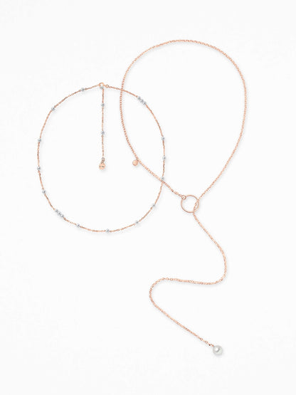 "ETHERA" NECK SET ROSE-GOLD VERMEIL