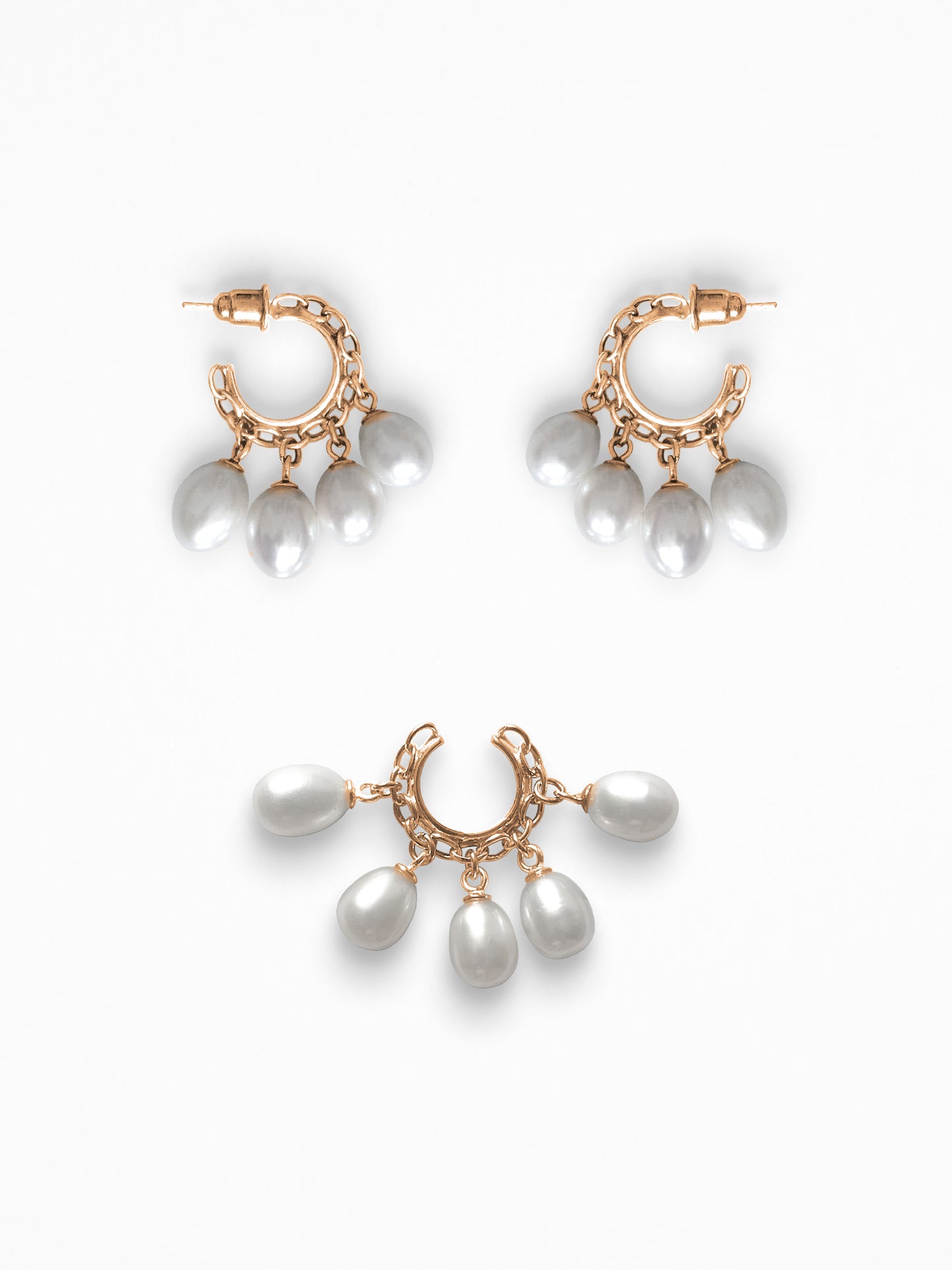 "PSHELL" EAR SET ROSE-GOLD VERMEIL