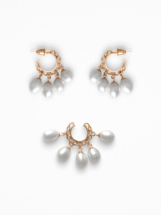 "PSHELL" EAR SET ROSE-GOLD VERMEIL