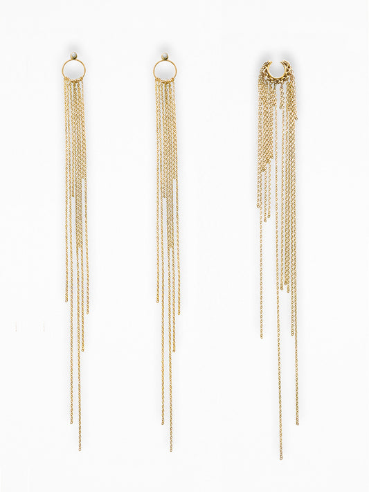 "RAIN" EAR SET VERMEIL