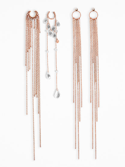 "RAINFALLIA" EAR SET ROSE-GOLD VERMEIL