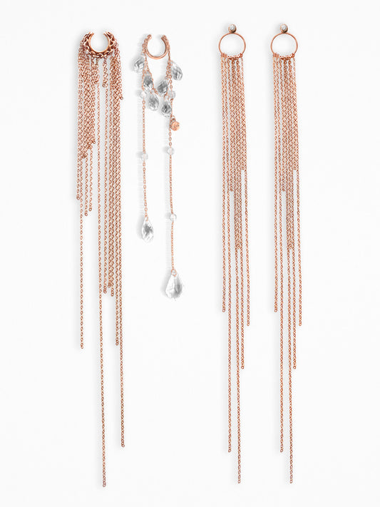 "RAINFALLIA" EAR SET ROSE-GOLD VERMEIL