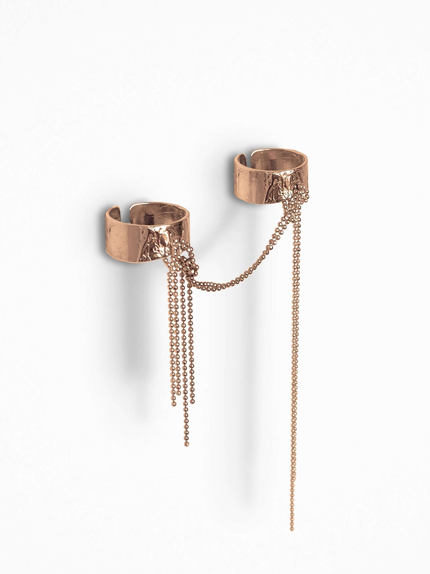 "RIPPED-CHAIN" RINGS ROSE-GOLD VERMEIL