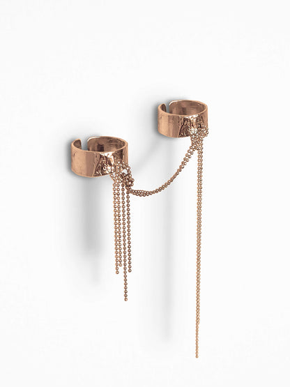 "RIPPED-CHAIN" RINGS ROSE-GOLD VERMEIL