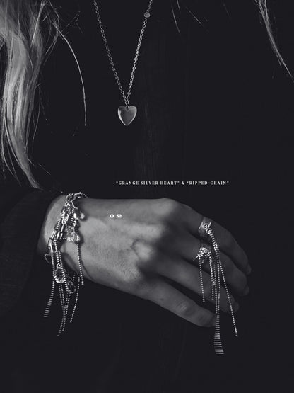 "RIPPED-CHAIN" RINGS VERMEIL