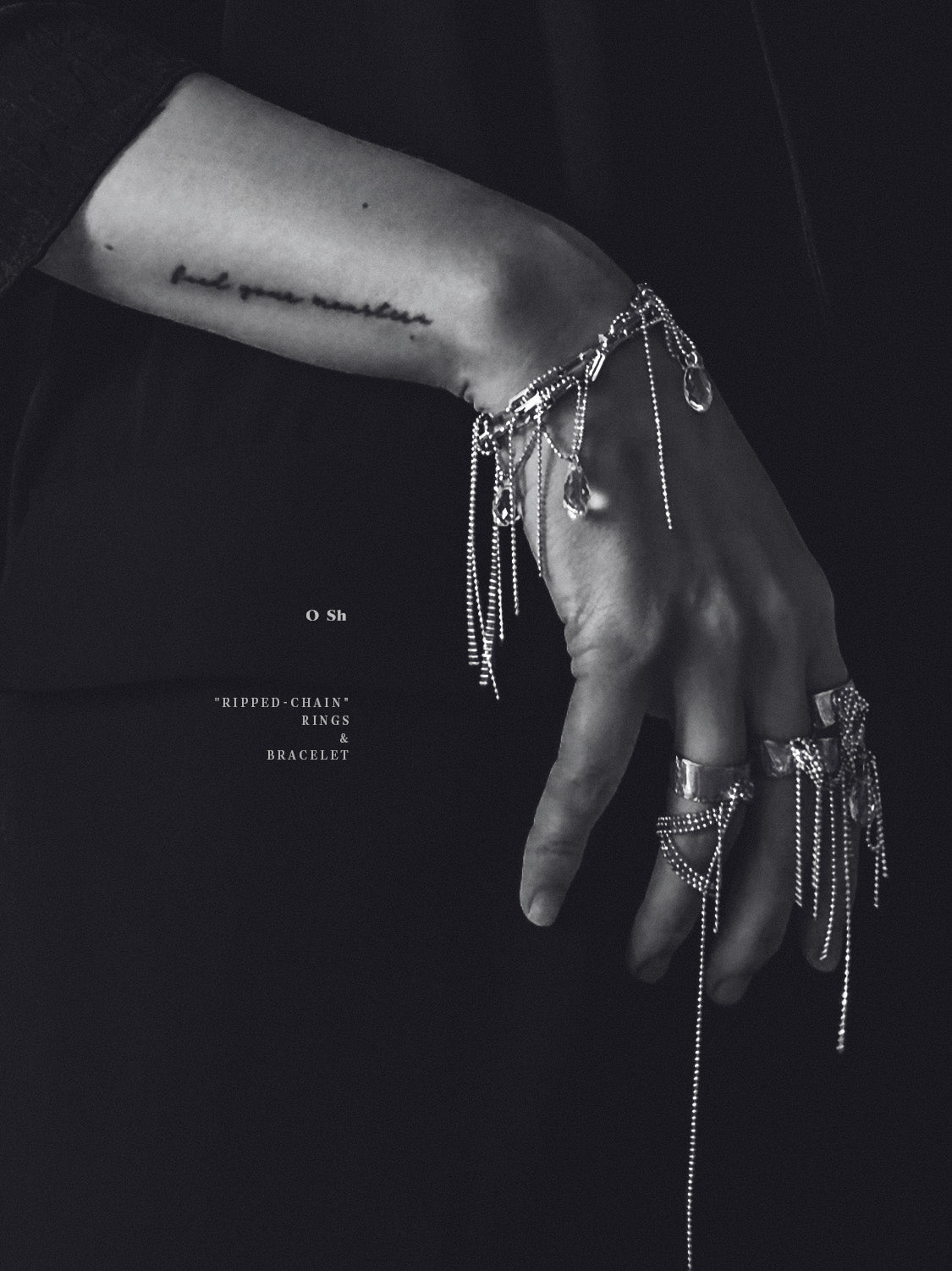 "RIPPED-CHAIN" RINGS VERMEIL