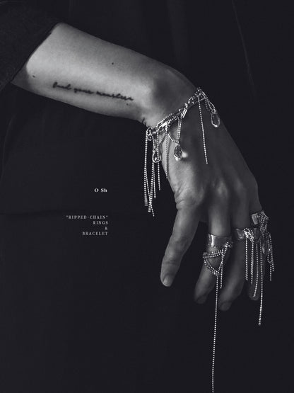 "RIPPED-CHAIN" RINGS VERMEIL