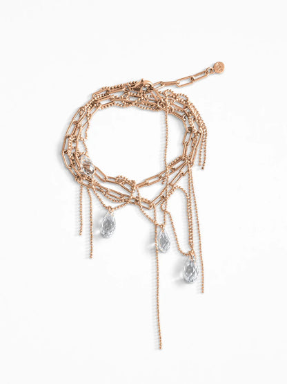 "RIPPED-CHAIN" BRACELET ROSE-GOLD VERMEIL