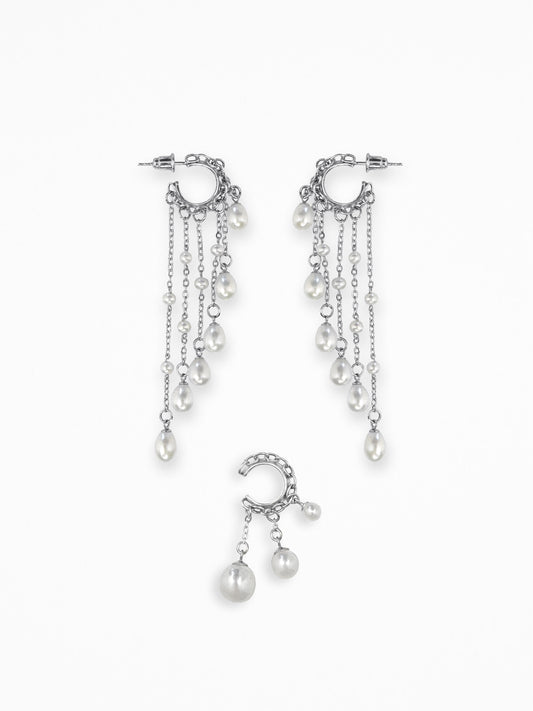 "AERA" EAR SET SILVER