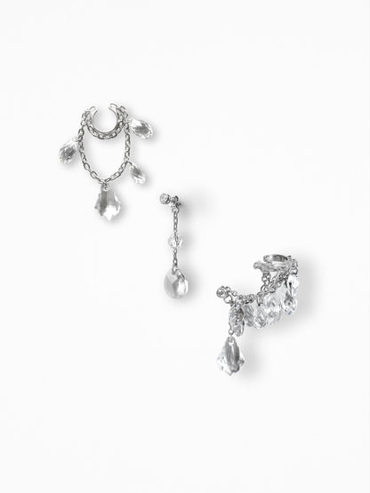 "STUNN" EAR SET SILVER