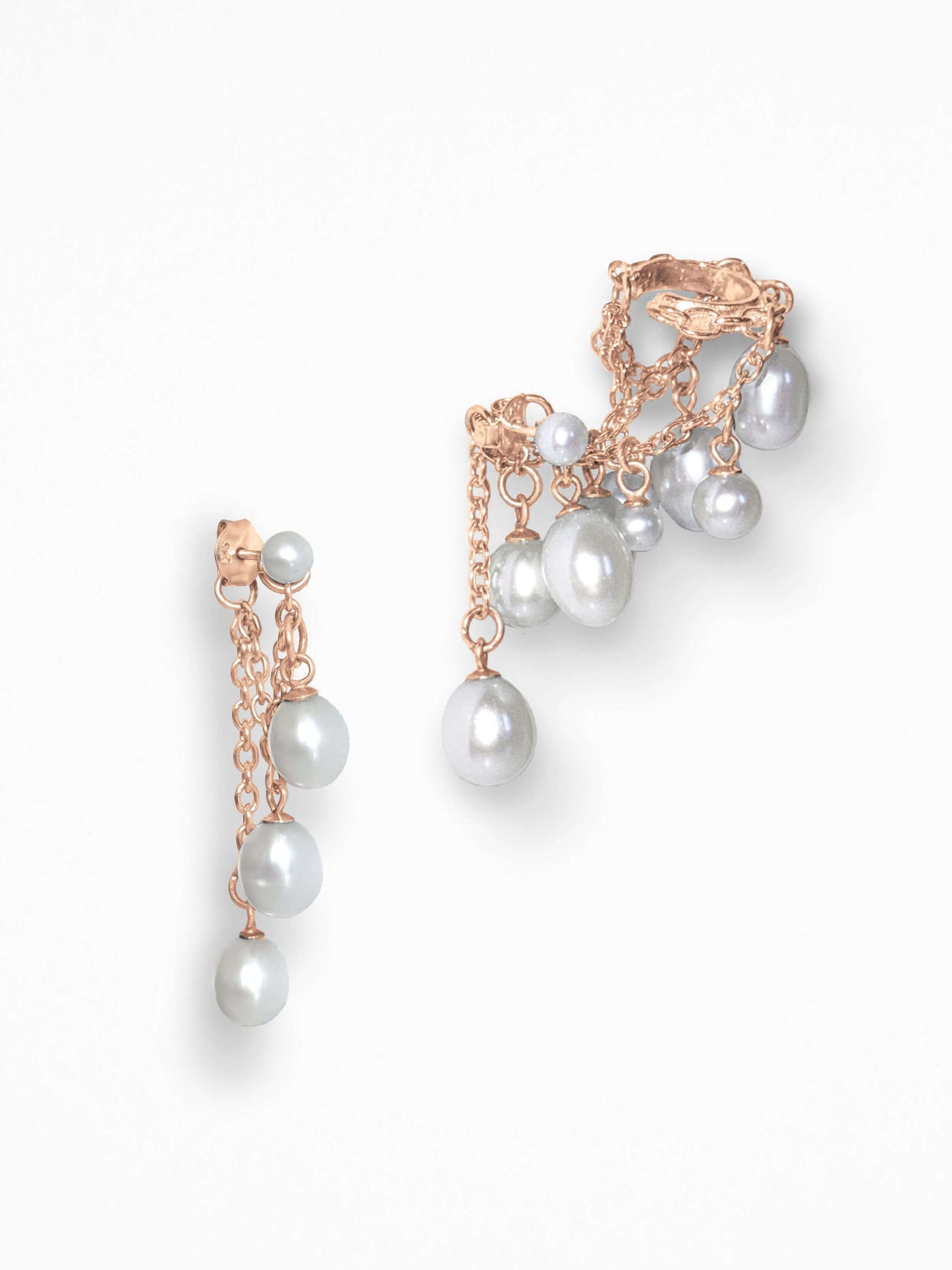"TEAA" EARRINGS ROSE-GOLD VERMEIL