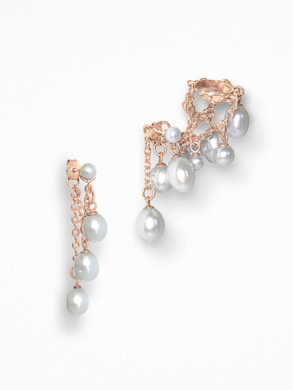 "TEAA" EARRINGS ROSE-GOLD VERMEIL
