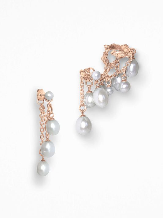 "TEAA" EARRINGS ROSE-GOLD VERMEIL