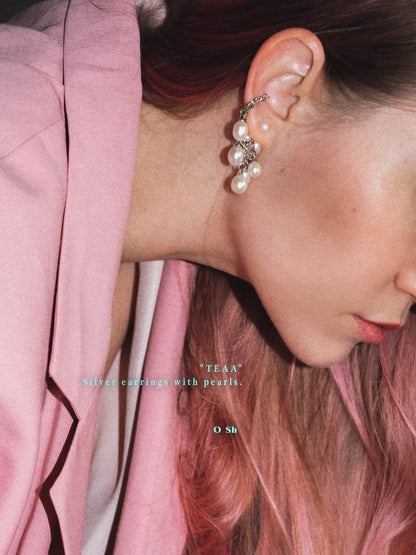 "TEAA" EARRINGS SILVER